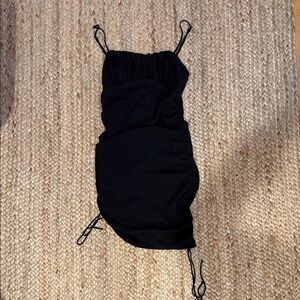 Black Ruched Mini Dress